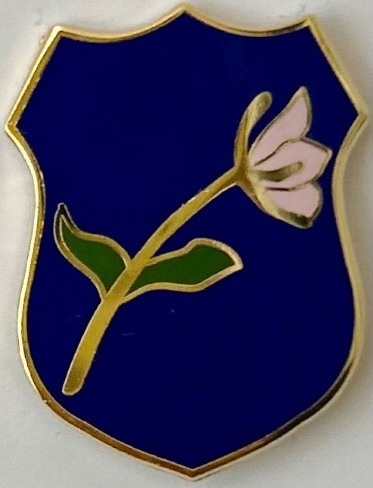 PINK ROSE MEMORIAL SHIELD TIE TAC.